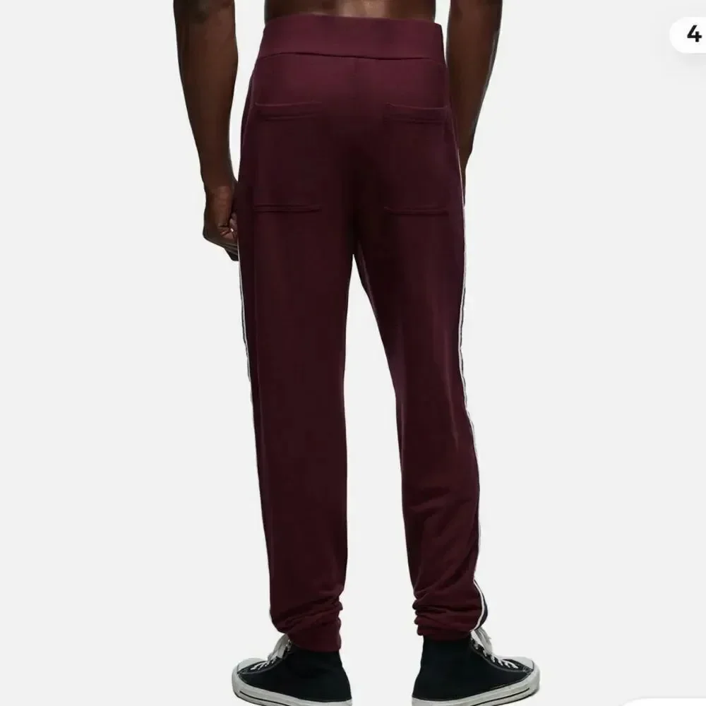 True Religion Contrast Stripe Lounge Pants Purple Maroon